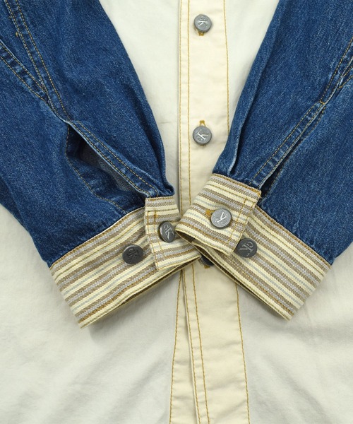 Calvin Klein（カルバン・クライン）の「【USED】90’s Calvin Klein 切替 デニムシャツ（シャツ/ブラウス・メンズ・ホワイト・LARGE）」の5枚目の写真