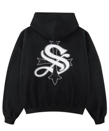 A'GEM/9 × .kom 『SUPPLIER/サプライヤー』 Boxy Fit Cross Logo Hoodie/ボクシーフィット クロスロゴ プルオーバーパーカー