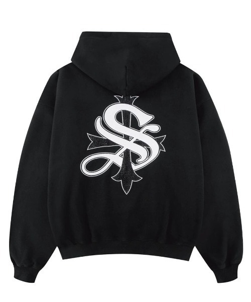 SUPPLIER(サプライヤー)の「A'GEM/9 × .kom 『SUPPLIER/サプライヤー』 Boxy Fit Cross Logo Hoodie/ボクシーフィット クロスロゴ プルオーバーパーカー(パーカー・メンズ・ブラック・XL/L/M)」の10枚目の写真