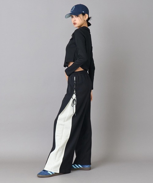 ANAP（アナップ）の「配色 スピンドル 裏毛 スウェット パンツ（スウェットパンツ・レディース・ピンク/グレー/ブラック・F）」の5枚目の写真