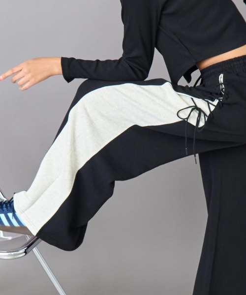 ANAP（アナップ）の「配色 スピンドル 裏毛 スウェット パンツ（スウェットパンツ・レディース・ピンク/グレー/ブラック・F）」の8枚目の写真