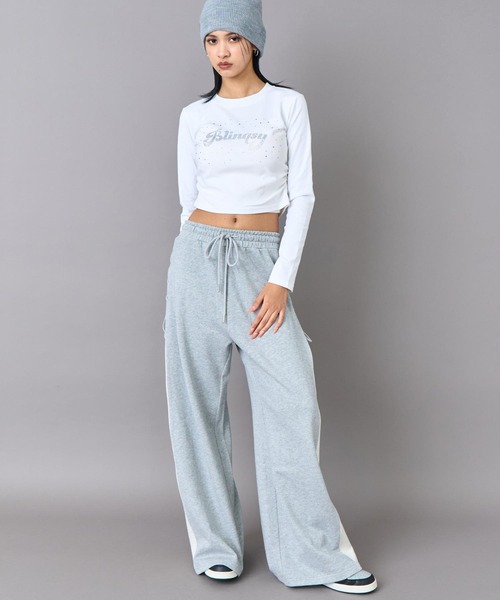 ANAP（アナップ）の「配色 スピンドル 裏毛 スウェット パンツ（スウェットパンツ・レディース・ピンク/グレー/ブラック・F）」の12枚目の写真