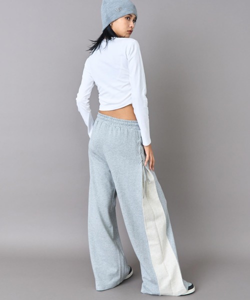 ANAP（アナップ）の「配色 スピンドル 裏毛 スウェット パンツ（スウェットパンツ・レディース・ピンク/グレー/ブラック・F）」の14枚目の写真