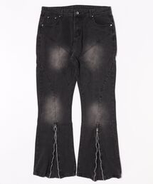 【Bl】ZIP-FLARE WIDE DENIM