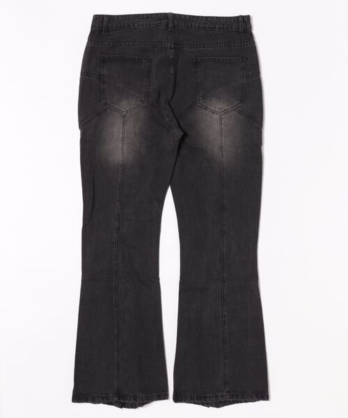 Bling Leads(ブリングリーズ)の「【Bl】ZIP-FLARE WIDE DENIM(デニムパンツ・メンズ・ブラック・MEDIUM/LARGE)」の2枚目の写真