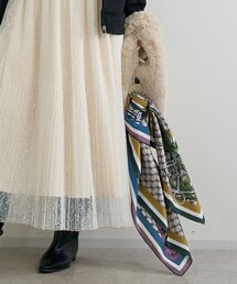 un dix cors | 《コーデのアクセントに》ベルト柄リバーシブルスカーフ(ストール/ショール)