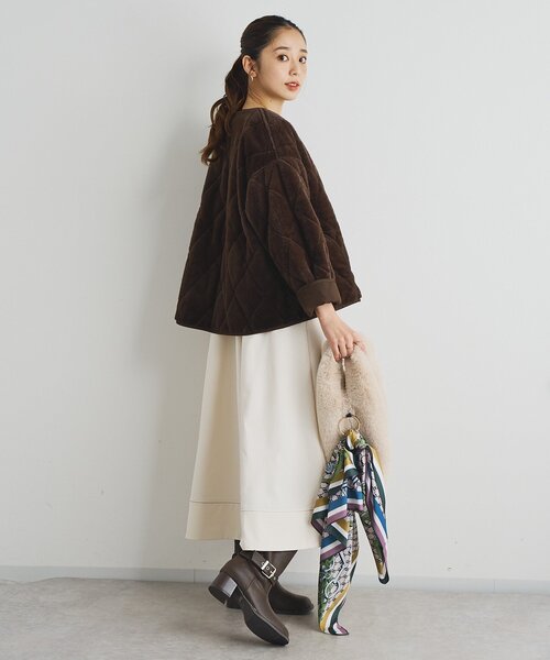 un dix cors（アンディコール）の「《コーデのアクセントに》ベルト柄リバーシブルスカーフ（ストール/ショール・レディース・グリーン/オレンジ・FREE）」の12枚目の写真