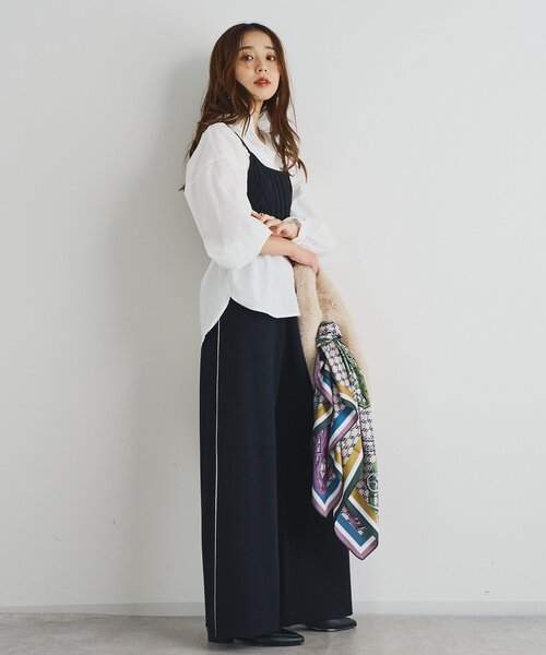 un dix cors（アンディコール）の「《コーデのアクセントに》ベルト柄リバーシブルスカーフ（ストール/ショール・レディース・グリーン/オレンジ・FREE）」の11枚目の写真