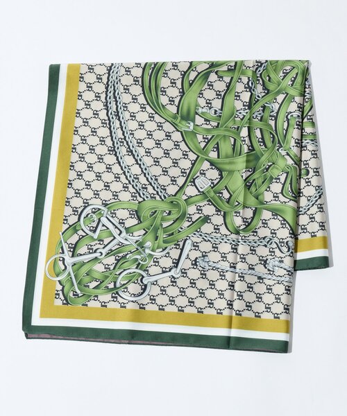 un dix cors（アンディコール）の「《コーデのアクセントに》ベルト柄リバーシブルスカーフ（ストール/ショール・レディース・グリーン/オレンジ・FREE）」の10枚目の写真