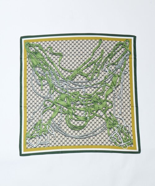 un dix cors（アンディコール）の「《コーデのアクセントに》ベルト柄リバーシブルスカーフ（ストール/ショール・レディース・グリーン/オレンジ・FREE）」の9枚目の写真