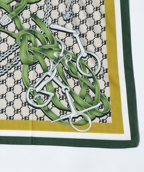 un dix cors（アンディコール）の「《コーデのアクセントに》ベルト柄リバーシブルスカーフ（ストール/ショール・レディース・グリーン/オレンジ・FREE）」の8枚目の写真