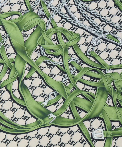 un dix cors（アンディコール）の「《コーデのアクセントに》ベルト柄リバーシブルスカーフ（ストール/ショール・レディース・グリーン/オレンジ・FREE）」の7枚目の写真