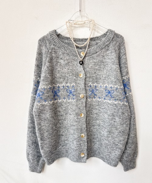 フルール・ドリスジャガードラメニットアームカーディガン Vivienne  