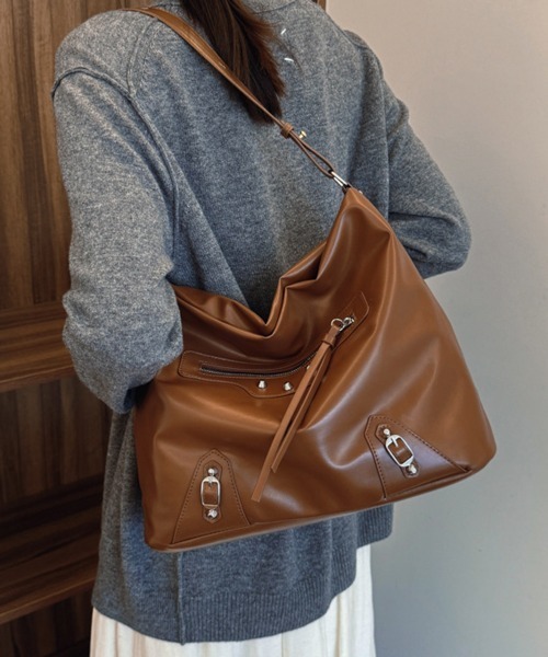 Miniministore（ミニミニストア）の「トートバッグ PUレザー 大容量かばん（トートバッグ・レディース・ブラック/ブラウン/ホワイト・FREE）」の3枚目の写真