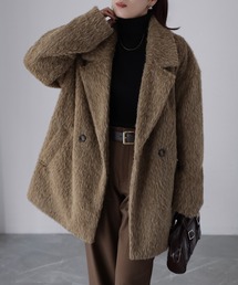 セール】ミドル丈フェイクファーAラインコート（その他アウター