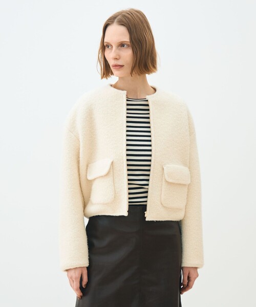 【新作】【美品】TOMORROWLAND collectionブルゾン シープニット ジップアップブルゾン（ブルゾン）｜TOMORROWLAND