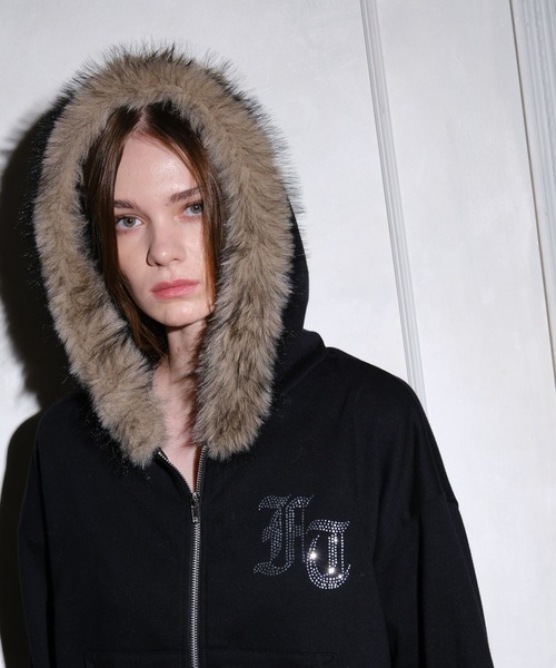 3.3 Field Trip (3.3フィールドトリップ)の「3.3 Field Trip/ファー付きフードジップ(ウラケ)(パーカー・レディース・カーキ/ブラック/グレー・FREE)」の2枚目の写真