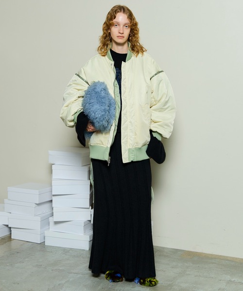 MAISON SPECIAL（メゾンスペシャル）の「Reversible MA-1 / リバーシブルMA-1（MA-1・レディース・ブラック/カーキ・FREE）」の7枚目の写真