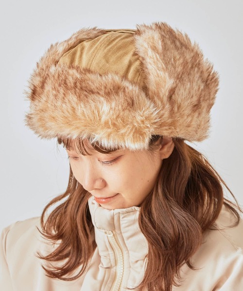 milsa（ミルサ）の「milsa/ミルサ フェイクファー 3WAYフライトキャップ（キャップ・レディース・グレー/ブラック/ブラウン/ベージュ・60cm）」の4枚目の写真