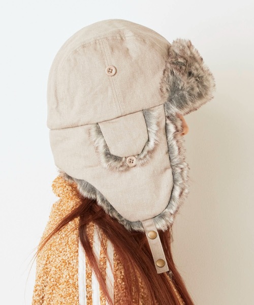 milsa（ミルサ）の「milsa/ミルサ フェイクファー 3WAYフライトキャップ（キャップ・レディース・グレー/ブラック/ブラウン/ベージュ・60cm）」の16枚目の写真