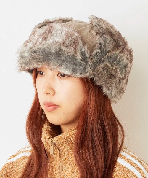 milsa（ミルサ）の「milsa/ミルサ フェイクファー 3WAYフライトキャップ（キャップ・レディース・グレー/ブラック/ブラウン/ベージュ・60cm）」の12枚目の写真