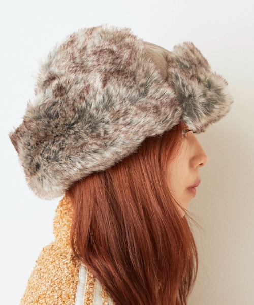 milsa（ミルサ）の「milsa/ミルサ フェイクファー 3WAYフライトキャップ（キャップ・レディース・グレー/ブラック/ブラウン/ベージュ・60cm）」の14枚目の写真