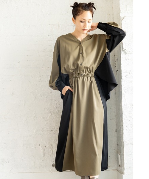 バイカラーワンピース（ワンピース）｜OSMOSIS（オズモーシス）の