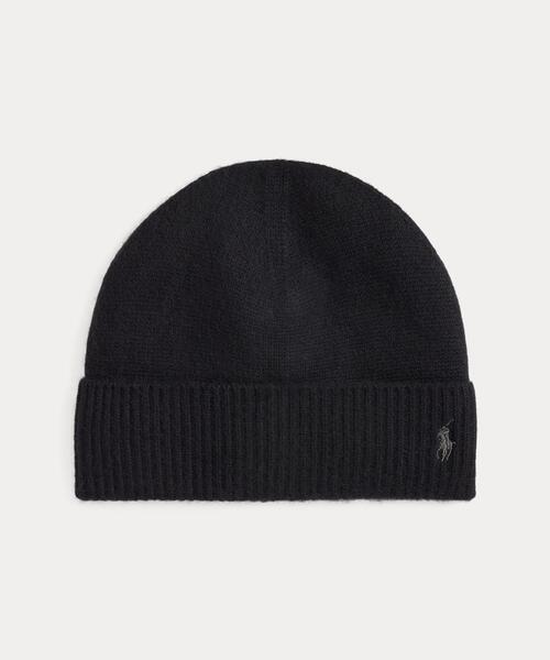 POLO RALPH LAUREN(ポロ ラルフ ローレン)の「ウールカシミヤ ビーニー(ニットキャップ/ビーニー・メンズ・ブラック系1・ONE)」の1枚目の写真