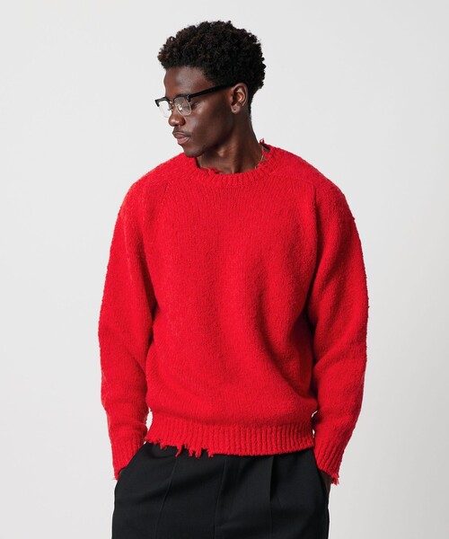 OWNESS＞ネップ クラッシュ クルーネック ニット（ニット/セーター