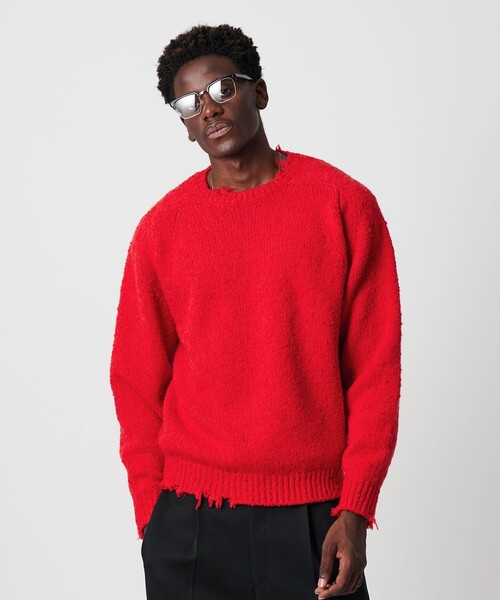 OWNESS＞ネップ クラッシュ クルーネック ニット（ニット/セーター