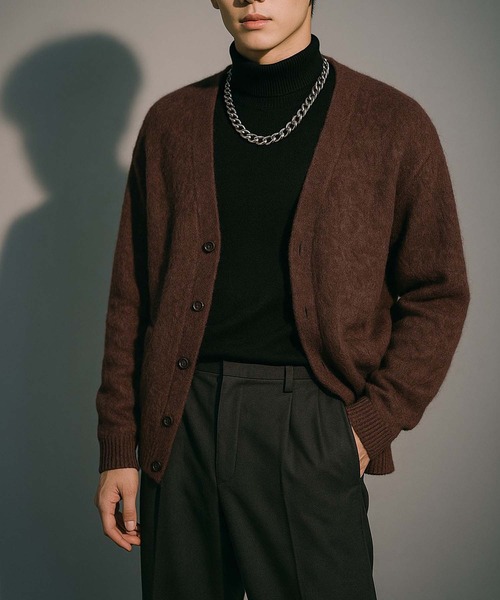 VIBGYOR(ヴィブジョー)の「【Korea Select】 ボカシVネックカーディガン(CN)(カーディガン/ボレロ・メンズ・ブルー/チャコールグレー/レッド系その他・FREE)」の3枚目の写真