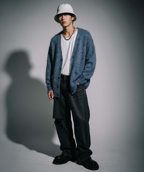 VIBGYOR(ヴィブジョー)の「【Korea Select】 ボカシVネックカーディガン(CN)(カーディガン/ボレロ・メンズ・ブルー/チャコールグレー/レッド系その他・FREE)」の11枚目の写真