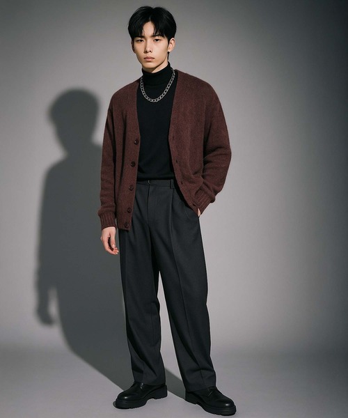 VIBGYOR(ヴィブジョー)の「【Korea Select】 ボカシVネックカーディガン(CN)(カーディガン/ボレロ・メンズ・ブルー/チャコールグレー/レッド系その他・FREE)」の21枚目の写真