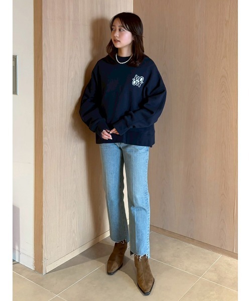 Mila Owen(ミラオーウェン)の「センタープレス裾段差デニムパンツ(デニムパンツ・レディース・ブルー/ライトブルー/ブラック・00/2/1/0)」の14枚目の写真