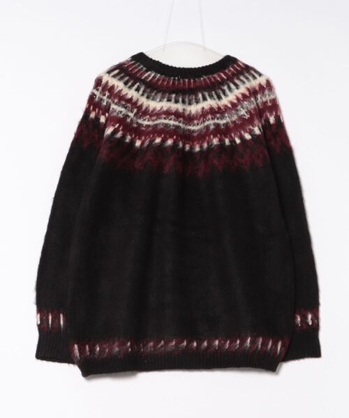 HOUSTON（ヒューストン）の「【HOUSTON】ヒューストン UNIVERAD72 MOHAIR TOUCH SWEATER モヘアタッチ起毛セーター（ニット/セーター・メンズ・オフホワイト/ブラック・M/L/XL）」の3枚目の写真