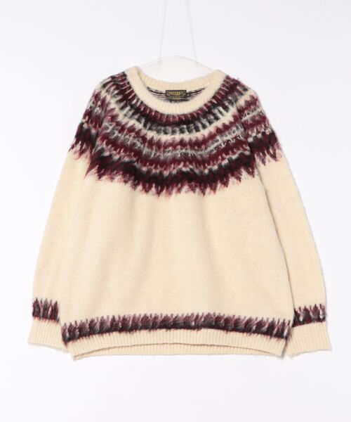 HOUSTON（ヒューストン）の「【HOUSTON】ヒューストン UNIVERAD72 MOHAIR TOUCH SWEATER モヘアタッチ起毛セーター（ニット/セーター・メンズ・オフホワイト/ブラック・M/L/XL）」の18枚目の写真