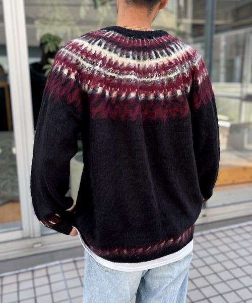 HOUSTON（ヒューストン）の「【HOUSTON】ヒューストン UNIVERAD72 MOHAIR TOUCH SWEATER モヘアタッチ起毛セーター（ニット/セーター・メンズ・オフホワイト/ブラック・M/L/XL）」の15枚目の写真