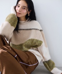 VIS | 【WEB限定】グラデーションインターシャ起毛ニット(ニット/セーター)