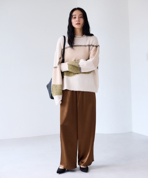 VIS（ビス）の「【WEB限定】グラデーションインターシャ起毛ニット（ニット/セーター・レディース・キナリ/チャコールグレー・FREE）」の12枚目の写真