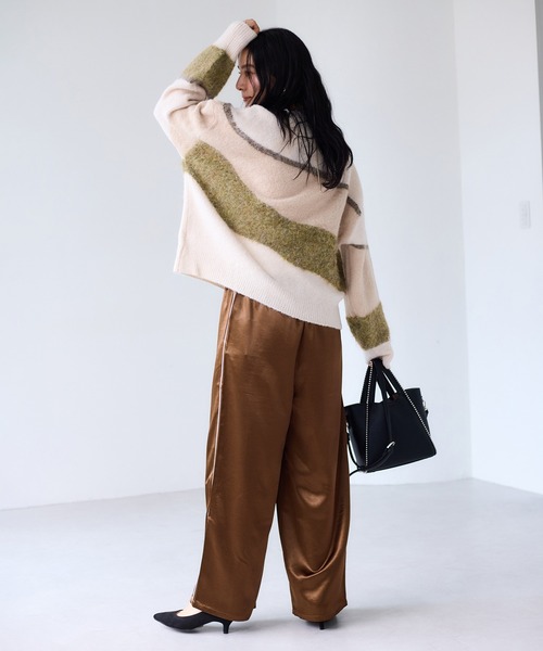 VIS（ビス）の「【WEB限定】グラデーションインターシャ起毛ニット（ニット/セーター・レディース・キナリ/チャコールグレー・FREE）」の14枚目の写真