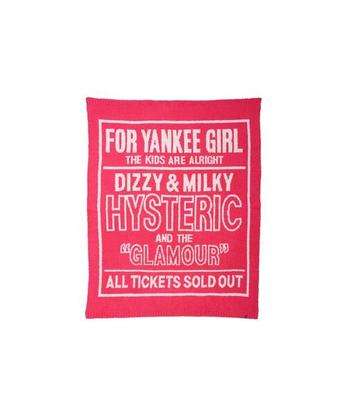 HYSTERIC GLAMOUR（ヒステリックグラマー）の「DIZZY & MILKY ニットブランケット（ブランケット・レディース・ブラック/ピンク・FREE）」の2枚目の写真