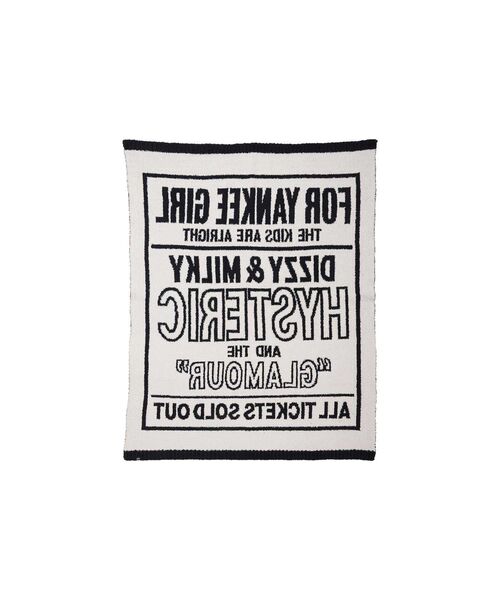 HYSTERIC GLAMOUR（ヒステリックグラマー）の「DIZZY & MILKY ニットブランケット（ブランケット・レディース・ブラック/ピンク・FREE）」の4枚目の写真