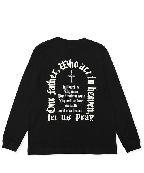 EXAMPLE（エグザンプル）の「EXAMPLE CROSS SOUVENIR L/S TEE（Tシャツ/カットソー・メンズ・ブラック/ロイヤルブルー/ホワイト/ライトオリーブ・M/L/XL/XXL）」の2枚目の写真