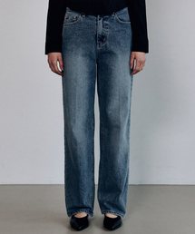 MINIMAL MIDRISE STRAIGHT DENIM PANTS_BLUE