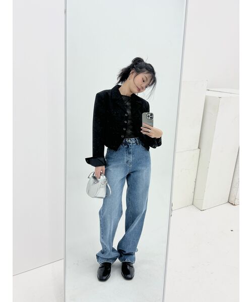 NICK&NICOLE(ニックアンドニコール)の「MINIMAL MIDRISE STRAIGHT DENIM PANTS_BLUE(デニムパンツ・レディース・その他・SMALL/MEDIUM/LARGE)」の7枚目の写真