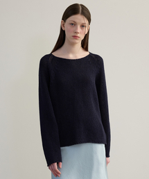 TTUDEMENT（トュードメント）の「Boatneck long sleeve knit (NAVY)（ニット/セーター）」