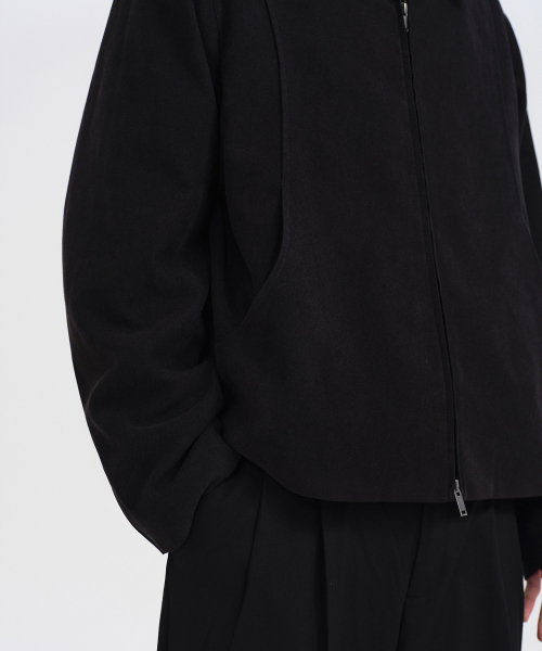 MUSINSA STANDARD（ムシンサスタンダード）の「ブラシドリラックスドミニマルジャケット[ブラック]（ブルゾン・メンズ・その他・MEDIUM/LARGE/X-LARGE/XX-LARGE）」の4枚目の写真