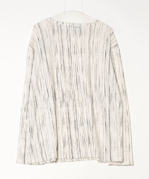 BENUSTA(ベヌスタ)の「A'GEM/9 × .kom 『BENUSTA/ベヌスタ』 Metallic Pleated Rib Top/メタリックプリーツリブトップス(Tシャツ/カットソー・メンズ・ホワイト/ブラック・FREE)」の10枚目の写真