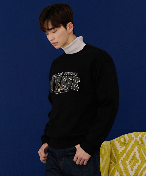 CHASECULT(チェイスカルト)の「共用キャラクター裏起毛刺繍スウェットTシャツ-ブラック(スウェット・メンズ・ブラック・95/105/90/100)」の2枚目の写真