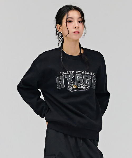 CHASECULT(チェイスカルト)の「共用キャラクター裏起毛刺繍スウェットTシャツ-ブラック(スウェット・メンズ・ブラック・95/105/90/100)」の4枚目の写真